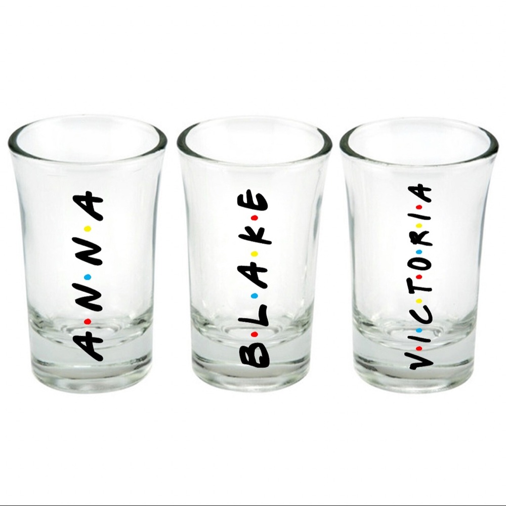 Personalized FRIENDS theme Shot Glasses
